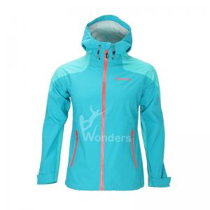 China Breathable Rain Waterproof Jackets Womens 2.5 Layer Fix Hood Rain Jacket Customized wholesale
