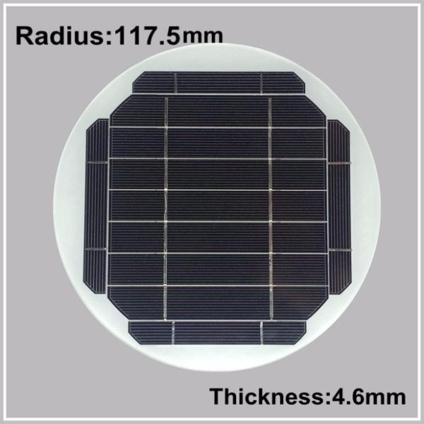 Black Small Round Solar Panel / Polycrystalline Solar Panels No Frame