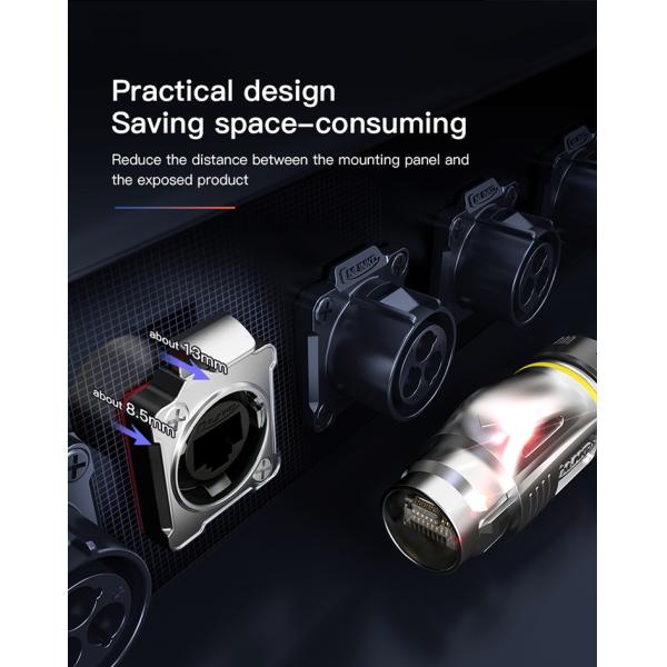 Cnlinko BD24 Network Ethernet Panel Mount RJ45 Cables CAT6 Waterproof RJ45 Connector