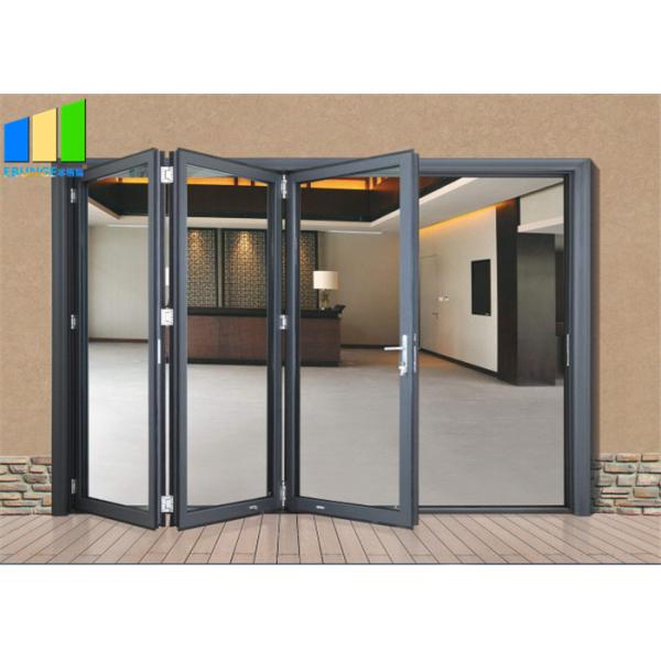 Exterior Windproof Aluminum Double Tempered Glass Patio Folding Door