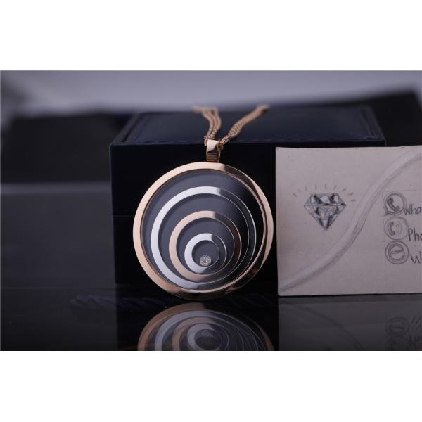 Chopard Happy Spirit Long Necklace Rose and White Gold Diamond Pendant 795014-9001