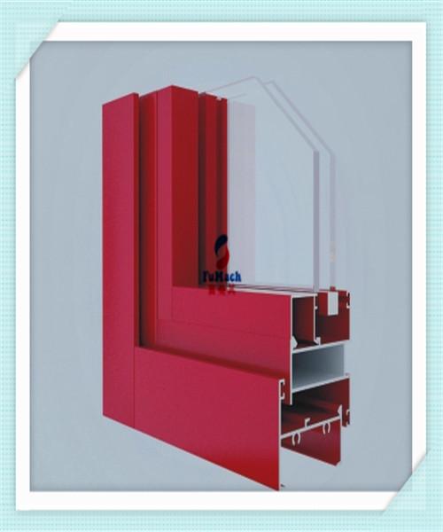 Quality Anodized Flat Open Window Aluminum Profile For Glass Wall Red Color ISO Certification for sale