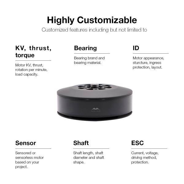 Rainproof Brushless DC Motors 8318 Motor With 13kg Thrsut For Multi Rotor Drone Custom Drone