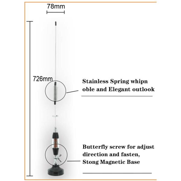 50Ohm 27Mhz External Car GPS Antenna For Mobile Radio Communications