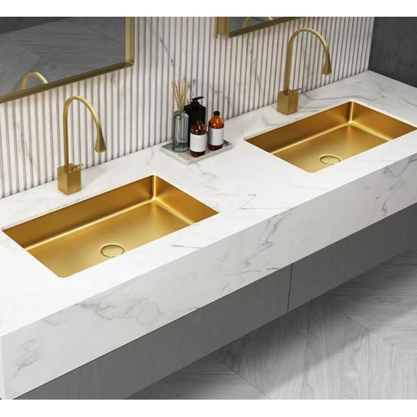 Stainless Steel 304 Undermount Vessel Sinks Rectangular Shape Durable