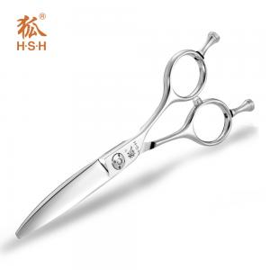 China Sliding Cutting Professional Barber Scissors , Curved Blade Scissors UFO Screw on sale