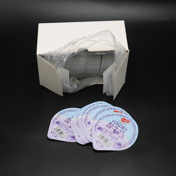 74mm Embossed Printed Aluminum Foil Lid 0.036mm Thick For Plastic Cup