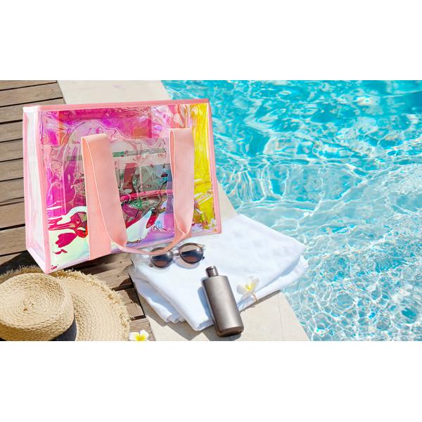 Women Waterproof Sandproof Tip-Proof Beach Tote Iridescent Bag,travel beach bag