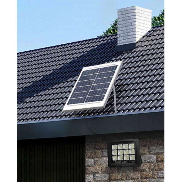 20W Black Solar Flood Lights Outdoor With Motion Sensor IP65 Waterproof 2200lm Solar Security Light