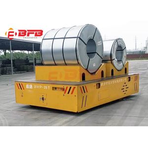 Battery Powered Material Coil Transfer Cart , Steerable Trackless Electric