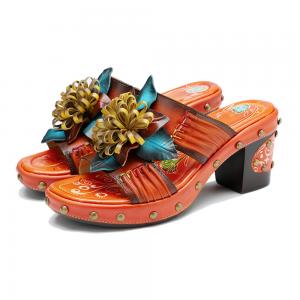 China Handmade Fashion Women Sandals Slippers 3D Flowers Platform Slipper Shoes wholesale