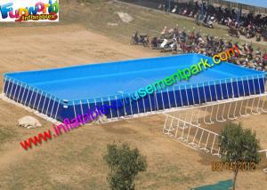 China Summer Rectangular PVC Water Inflatable Swimming Pools with Metal Frame wholesale
