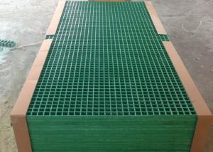 China Green Fiberglass Grating Panels , Plastic Walkway Grating Customized Size wholesale
