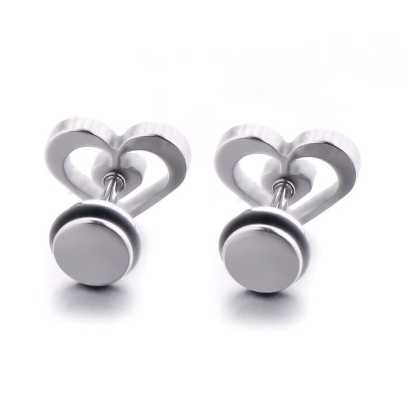 Special double heart shape women stud earrings stainless steel body piercing jewelry