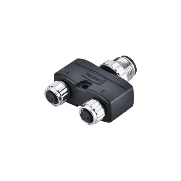 NMEA 2000 M12 Y Splitter With M12 A Coded 4 Pin Male Split To 2 X M8 3Pin Female Brass Screw