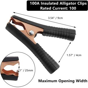 ISO9001 Rubber Alligator Battery Clamps , 600V Crocodile Battery Clips