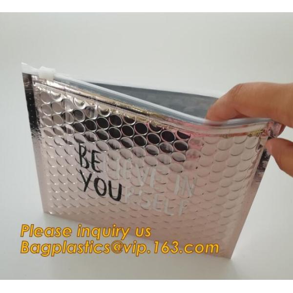 Promotional inner package shipping slider bubble bag,Plastic clear bubble bag with zip lock slider zipper bagease pack