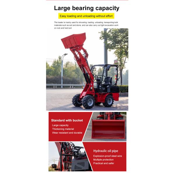 Water Cooled Hightop Wheel Loader 7.5KN Tractive Effort Equipped With D1105 Engine