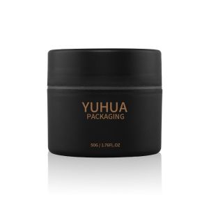 China 100g 50g Double Pp Cosmetic Jar Black Hair Care Conditioner Cosmetics Packaging on sale