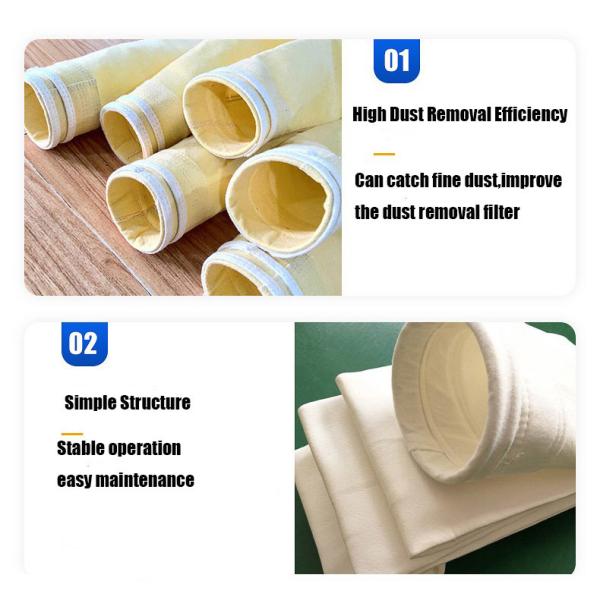 Non Woven Needle Felt Filter Bags Acrylic Needle Felt Cement Filter Bag