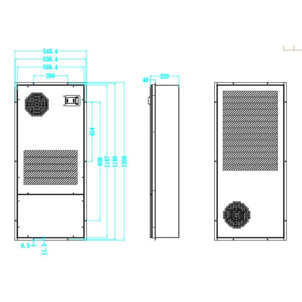 3500W Outdoor Enclosure Cooler R134a Door Mounted