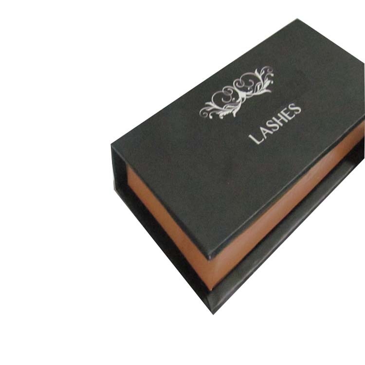 rectangle hinged eyelash box clamshell eyelash packaging box with pvc window