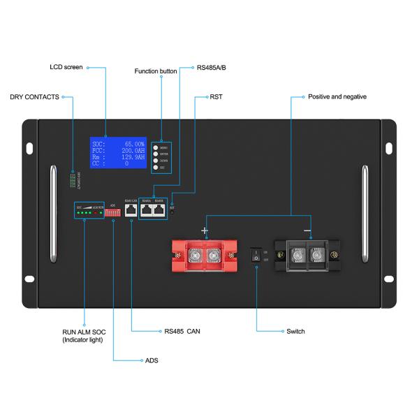 Energy Storage BMS Deep Cycle Rechargeable Storage Solar 48V 200Ah Lithium Ion Battery LiFePO4 for UPS Golf Cart