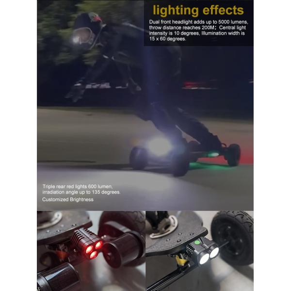 Red LED Electric Skateboard Lights 600 Lumens IP66 Waterproof OEM