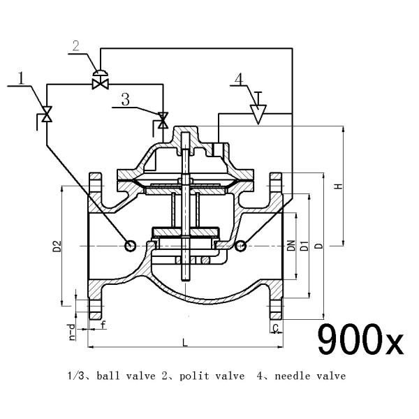 Emergency Shut Down Off Valve / Pressure Reducer Valve For Fire - Fighting Water