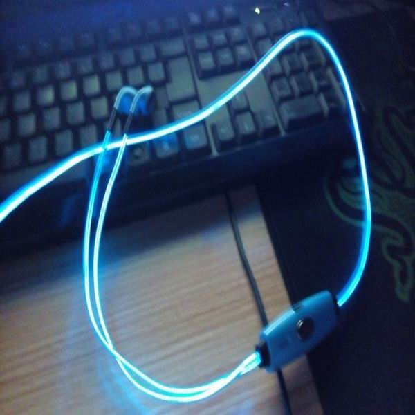 hot selling el earphone/ el wire earphone/ glow earphone