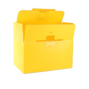 China Waterproof Plastic Reusable Boxes Yellow Reusable Bulk Containers Nestable wholesale