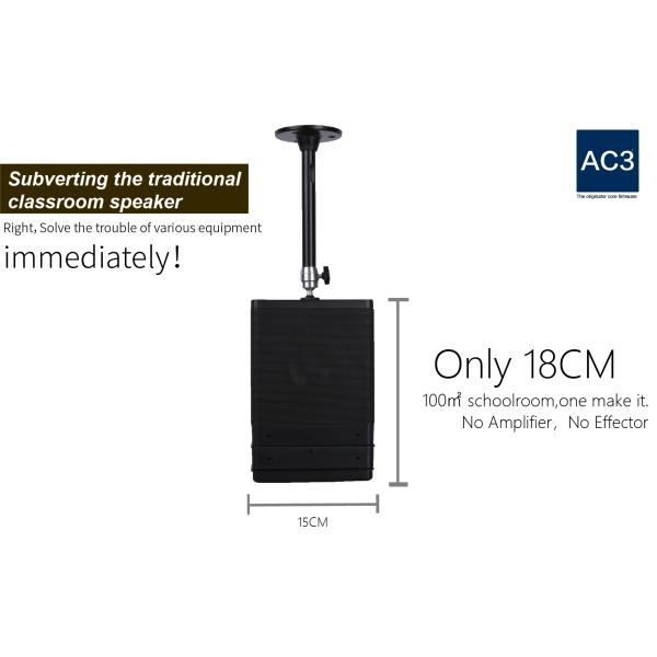 Three-sided smart sound speaker active speakers with wireless microphones for use in classrooms and conference rooms