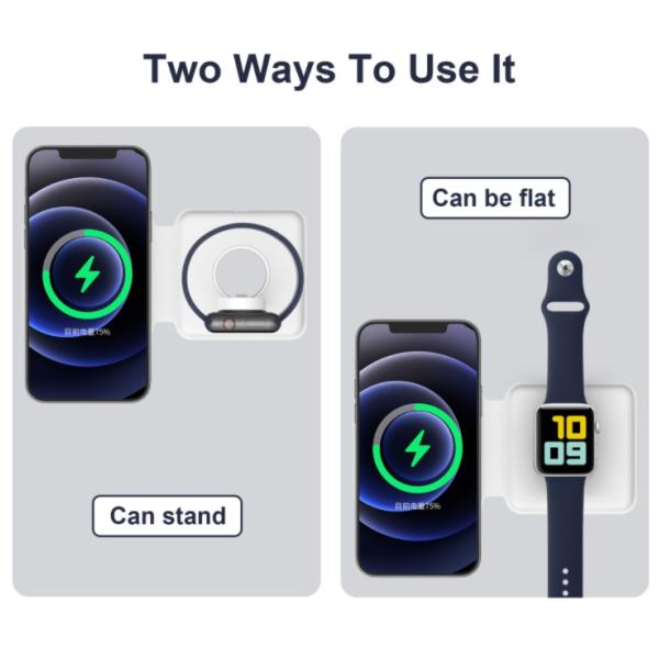 Super Slim Foldable 15W 2 In 1 Wireless Magsafe Duo Charger