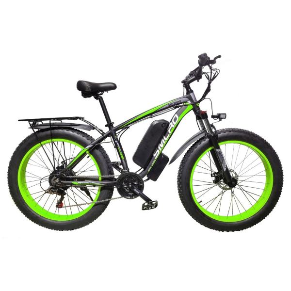 1KW Fat Tire Electric Mountain Bike Brushless Geared HYDR Fork