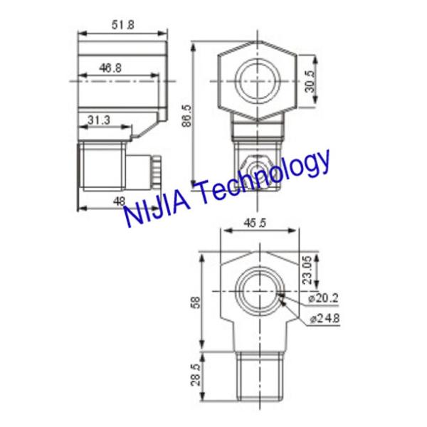 Class B H Coil For Solenoid Valve , Inset Diameter 20.2mm High 51.8mm