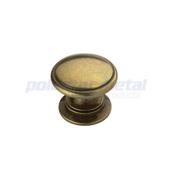 Black Antique Round Cabinet Knob 1 1/8" Brushed Nickel Zinc Alloy