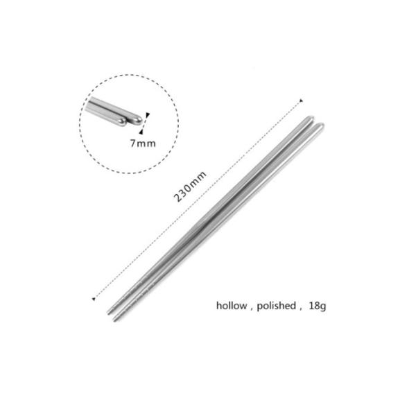 Hiking Titanium Camping Parts Ti Chopsticks Sandblasting Hollow Square Chopsticks