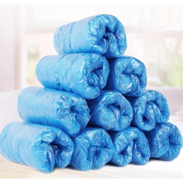 Quality PE CPE Plastic Disposable Shoe Covers Footwear Smooth Surface 39X15cm for sale
