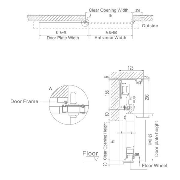 Hospital Stainless Steel Electric Sliding Door For Operating Room