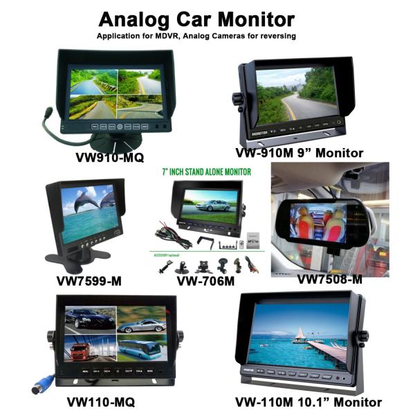 7 inch 1024*600 AHD Monitor Quad Display Car Truck Security Camera System With Recording Function