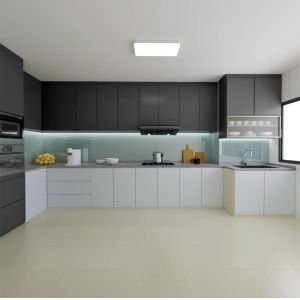 Classic Modern White Kitchen Cabinets Modular Stainless Steel Customized