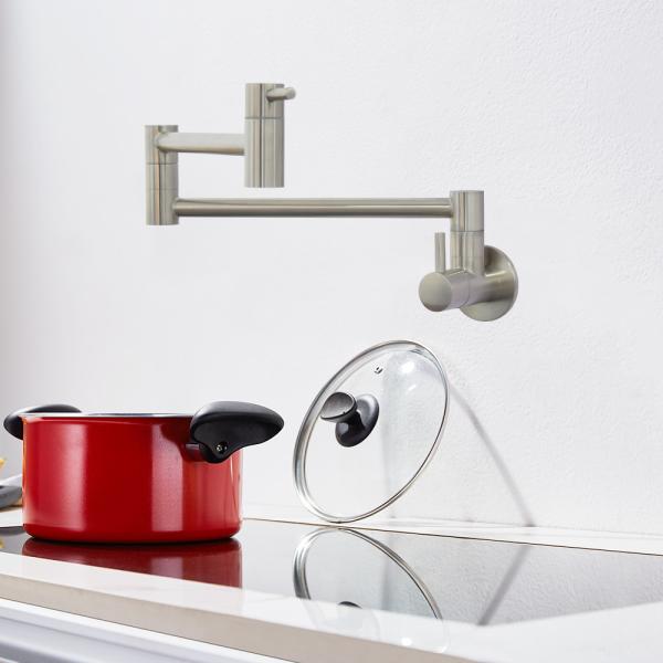 Inox 304/316 Cold water faucet stainless steel valve tap pot filler with two handle shut off