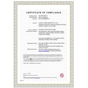 Suzhou Fuerda Industry Co.,Ltd Certifications