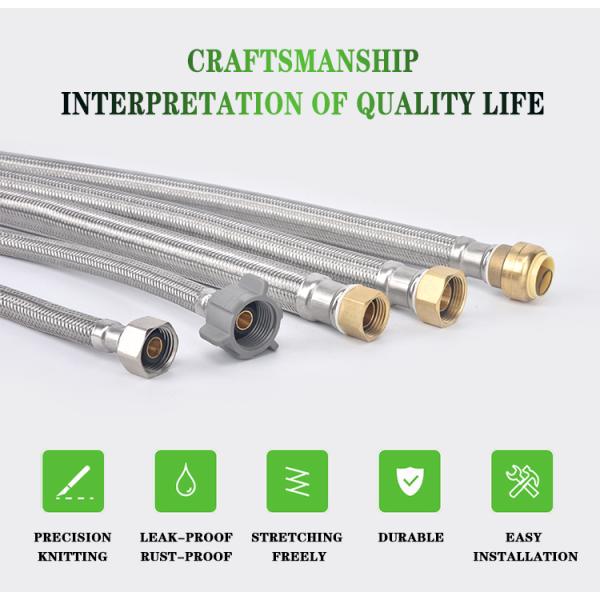 Water Connector 3/4''X3/4'' FIP 24 Inch 2 Way Flexible Brass Hose