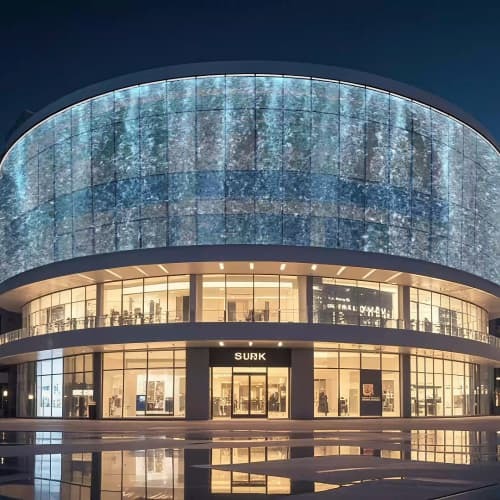 Outdoor Flexible RGB Full Color Transparent LED Pixel Mesh Screen Full Color P41.5 Lightweight Net Video Curtain Display