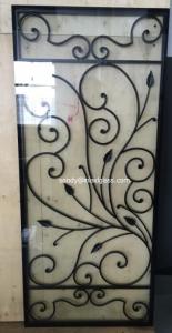 China 8X8 MM Front Iron Doors With Glass Inserts Wrought Iron Erosion Resistance 1.8m wholesale