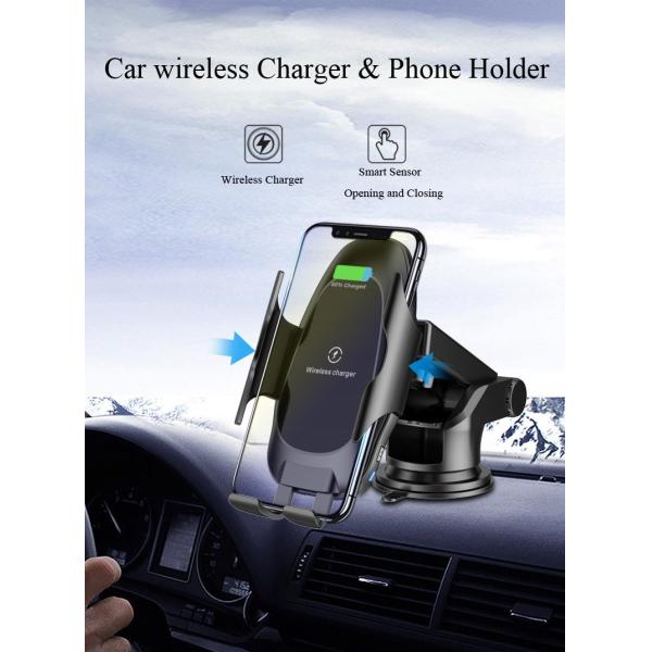 10W Fast Charging Qi Car Wireless Phone Charger Automatic Clamping