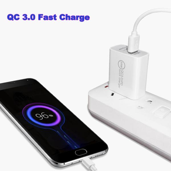 5V 4A QC3.0 Dual USB Plug Adapter PD 20W Quick Charge Plug