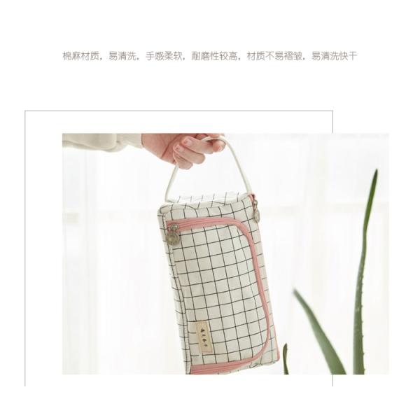 Washable Large Capacity Canvas Pen Bag Embroidery Printing 21 * 7 . 5 * 5CM