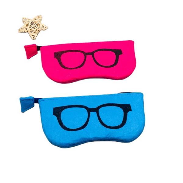 Portable Knitted Fabric Zip Around Glasses Case 162mm Length UV Proof